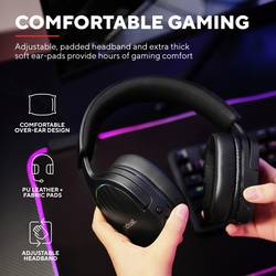 Trust GXT491 FAYZO Headset uzavřená (Over Ear) Bluetooth® Virtual Surround černá Surround-Sound, Vypnutí zvuku mikrofonu, regulace hlasitosti Gaming