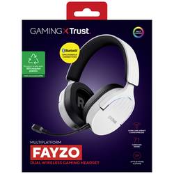 Trust GXT491 FAYZO Headset uzavřená (Over Ear) Bluetooth® Virtual Surround bílá Surround-Sound, Vypnutí zvuku mikrofonu, regulace hlasitosti Gaming