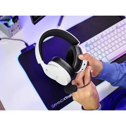 Trust GXT491 FAYZO Headset uzavřená (Over Ear) Bluetooth® Virtual Surround bílá Surround-Sound, Vypnutí zvuku mikrofonu, regulace hlasitosti Gaming