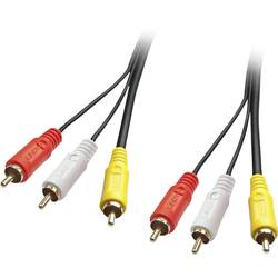 LINDY kompozitní cinch AV kabel [3x cinch zástrčka - 3x cinch zástrčka] 1 m černá