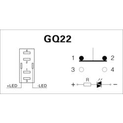 TRU COMPONENTS GQ22-11E/R/12V, 701776 tlačítko antivandal, 22 mm, 250 V/AC, 5 A, 1 ks