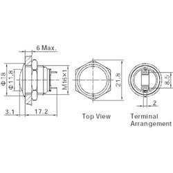 TRU COMPONENTS GQ16B-10/J/S, 701789 tlačítko antivandal, 16 mm, 48 V/DC, 2 A, 1 ks
