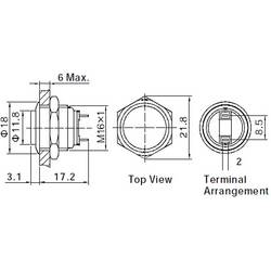 TRU COMPONENTS GQ16H-10/J/N, 701829 tlačítko antivandal, 16 mm, 48 V/DC, 2 A, 1 ks