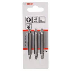 Bosch Accessories 2607001749 oboustranný bit (sada) Pohon (šroubovák): 1/4 (6,3 mm) Typ zakončení: křížový PZ PZ 1, PZ 2, PZ 3 60 mm