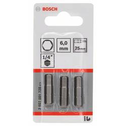 Bosch Accessories 2607001728 2607001728 bit inbus Pohon (šroubovák): 1/4 (6,3 mm) Typ zakončení: inbus 6 mm 25 mm
