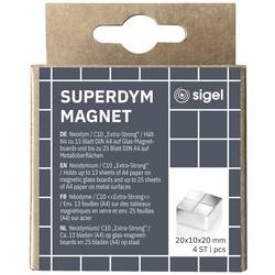 Sigel neodymový magnet C10 Extra-Strong (š x v x h) 20 x 10 x 20 mm krychle stříbrná 4 ks BA705