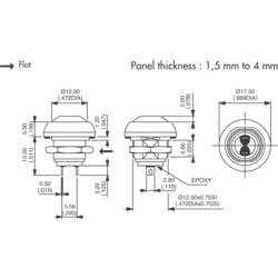 APEM ISR3SAD600, ISR3SAD600 tlačítko, 12 mm, 125 V/AC, 0.125 A, 1 ks