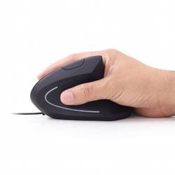 Gembird MUS-ERGO-01 optická ergonomická myš, přenos USB, 6 tlačítko, 1200 dpi, 1600 dpi, 2400 dpi, 3200 dpi, černá