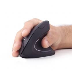 Gembird MUSW-ERGO-01 optická ergonomická myš, přenos bezdrátový, 6 tlačítko, 1600 dpi, černá