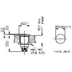 Bulgin MP0013, MP0013 tlačítko antivandal, 19.2 mm, 50 V, 1 A, 1 ks