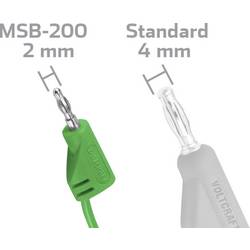 VOLTCRAFT MSB-200 měřicí kabel lamelová zástrčka 2 mm lamelová zástrčka 2 mm 0.90 m zelená 1 ks