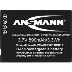 Ansmann DMW-BCG10 akumulátor do kamery Náhrada za orig. akumulátor DMW-BCG10e, DMW-BCG10 3.7 V 890 mAh
