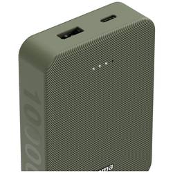 Hama Batterie powerbanka Li-Pol, 10000 mAh, Rychlé nabíjení, USB-C®, USB-A, zelená, Indikátor stavu