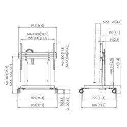 Vogels RISE 5305 držák monitoru 1 Displej: (s) 109,2 cm (43) - 248,9 cm (98) černá stojan, nastavitelná výška, s pohonem