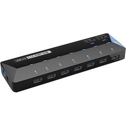 Renkforce RF-3806034 USB Hub 7 portů USB-A USB 3.0 5 GBit/s s portem pro rychlé nabíjení, se stavovými LED černá