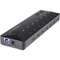 Renkforce RF-3806034 USB Hub 7 portů USB-A USB 3.0 5 GBit/s s portem pro rychlé nabíjení, se stavovými LED černá