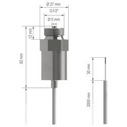 B + B Thermo-Technik tlakový snímač 1 ks 0550 1182-001 -1 bar do 1 bar kabel Piece