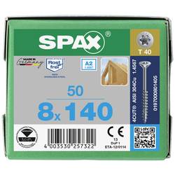 SPAX 0197000801405 šroub do dřeva 8 mm 140 mm T-STAR plus nerezová ocel A2 50 ks