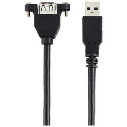Renkforce USB kabel USB 3.0 USB-A zástrčka, USB-A zásuvka 1.00 m černá Pro vestavbu, lze šroubovat RF-5720388
