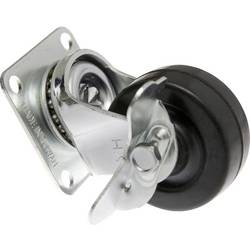 TOOLCRAFT TO-5137887 Otočné kolečko s aretační brzdou a konstrukční deskou 50 mm, gumové nosnost (max.): 50 kg