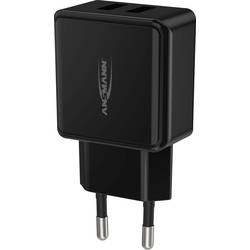 Ansmann HomeCharger HC212 USB nabíječka, 2x USB A, 12 W, černá