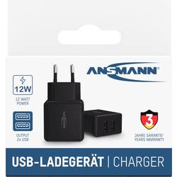 Ansmann HomeCharger HC212 USB nabíječka, 2x USB A, 12 W, černá