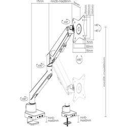 SpeaKa Professional SP-MM-600 držák na stůl pro monitor 1 Displej: (s) 43,2 cm (17) - 81,3 cm (32) stříbrná otočný, naklápěcí, nastavitelná výška, nakláněcí
