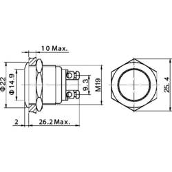 TRU COMPONENTS GQ 19F-N tlačítko antivandal 48 V/DC 2 A 1x vyp/(zap) bez aretace IP65 1 ks