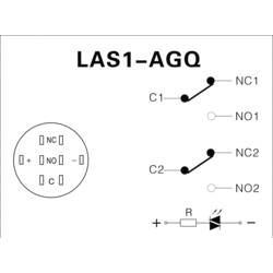 TRU COMPONENTS LAS1-AGQ-22ZE, GN, 701321 tlačítkový spínač antivandal, 19 mm, 250 V/AC, 5 A, 1 ks