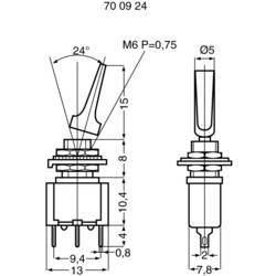 Miyama 700924 MS 500 A-MF páčkový spínač 250 V/AC 3 A 1x zap/zap s aretací 1 ks