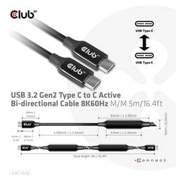 club3D Kabel USB-C USB-C ® zástrčka 5.00 m černá CAC-1535
