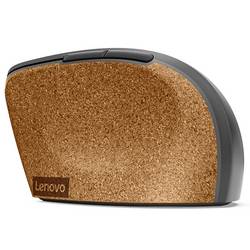Lenovo Go Wireless Vertical optická ergonomická myš, přenos bezdrátový, 6 tlačítko, 2400 dpi, šedá, dřevo