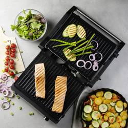 DOMO MULTIFUNKTIONALER KONTAKTGRILL 2-IN-1 stolní gril, gril, černá