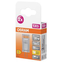 OSRAM HOMELIGHTING 4058075449800 LED Energetická třída (EEK2021) E (A - G) G4 válcový tvar 1.5 W = 20 W teplá bílá (Ø x v) 12 mm x 36 mm 2 ks
