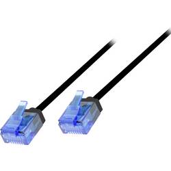 LogiLink CQ3093U RJ45 síťové kabely, propojovací kabely CAT 6A U/UTP 10.00 m černá extrémně tenký , flexibilní provedení, samozhášecí, bez halogenů 1 ks