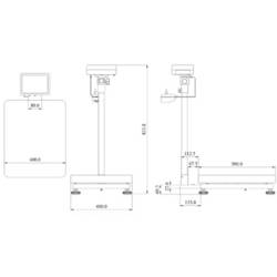 PCE Instruments PCE-SD 60C plošinová váha PCE-SD 60C Max. váživost 60 kg Rozlišení 20 g napájení přes USB, přes napájecí zdroj do zásuvky