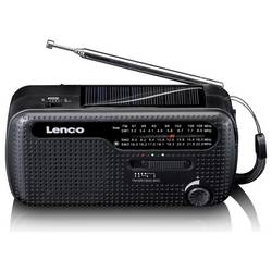 Lenco MCR-113BK MCR-113BK Nouzové rádio, FM, FM, KV (AM), KV, nouzové rádio, USB, FM, stolní lampa, Ruční klika, Funkce powerbanky, s akumulátorem, Solární