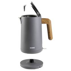 DOMO WASSERKOCHER rychlovarná konvice, Kontrolní okénko, ochrana proti přehřátí, indikátor, automatický start-stop, matná šedá, DO9268WK