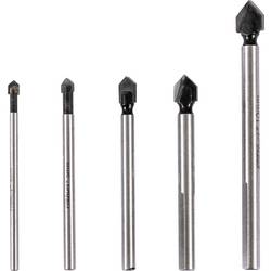 FRITZFURT 1171-3105 sada vrtáků do skla a obkladů 5dílná 4 mm, 5 mm, 6 mm, 8 mm, 10 mm Celková délka 120 mm 1 sada