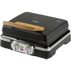 DOMO WAFFELEISEN – INKY BLACK vaflovač indikátor, nepřilnavý povlak, plynulý regulátor teploty, funkce časovače černá
