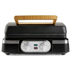 DOMO WAFFELEISEN – INKY BLACK vaflovač indikátor, nepřilnavý povlak, plynulý regulátor teploty, funkce časovače černá