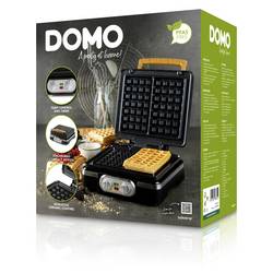 DOMO WAFFELEISEN – INKY BLACK vaflovač indikátor, nepřilnavý povlak, plynulý regulátor teploty, funkce časovače černá