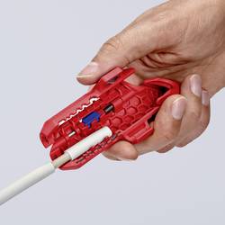 Knipex 16 95 02 SB ErgoStrip odizolovací nástroj Vhodné pro odizolovací kleště Kulaté kabely , Kabel do vlhkých prostorů , datový kabel , koaxiální kabel 4.8