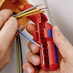 Knipex 16 95 02 SB ErgoStrip odizolovací nástroj Vhodné pro odizolovací kleště Kulaté kabely , Kabel do vlhkých prostorů , datový kabel , koaxiální kabel 4.8