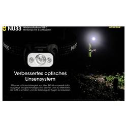 NiteCore NU33 LED čelovka, napájeno akumulátorem, 200 lm, 147 h, NC-NU33