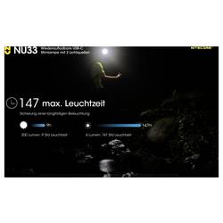 NiteCore NU33 LED čelovka, napájeno akumulátorem, 200 lm, 147 h, NC-NU33