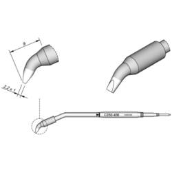 JBC Tools C250406 pájecí hrot dlátový, zahnutý Velikost hrotů 1 mm Délka hrotů 9 mm Obsah 1 ks