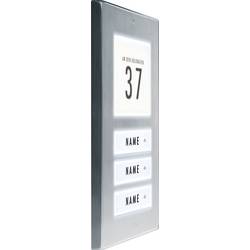 m-e modern-electronics 41067 deska zvonku s adresovým políčkem, se jmenovkou pro 3 rodiny nerezová ocel 12 V/1 A