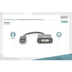 Digitus DisplayPort / DVI kabel Konektor DisplayPort, DVI-I 24+5pól. zásuvka 0.15 m černá DB-340414-001-S dvoužilový stíněný, stíněný Kabel DisplayPort