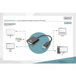 Digitus DisplayPort / DVI kabel Konektor DisplayPort, DVI-I 24+5pól. zásuvka 0.15 m černá DB-340414-001-S dvoužilový stíněný, stíněný Kabel DisplayPort